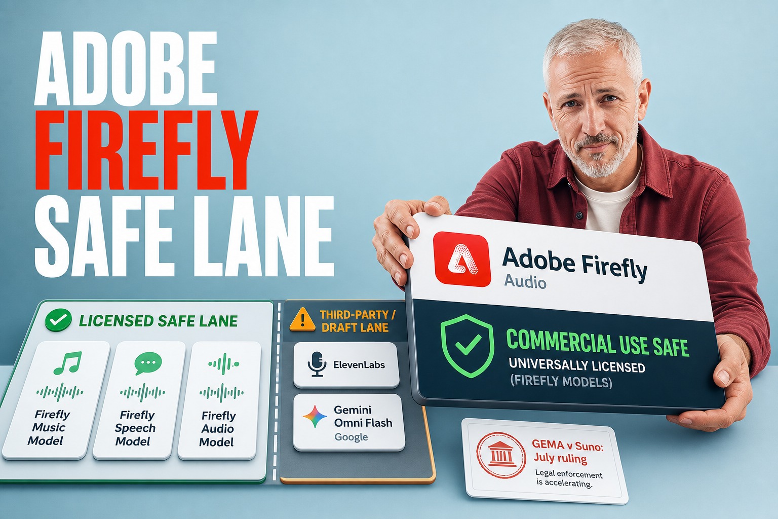 Adobe Firefly Audio: Commercially Safe Output for Brands
