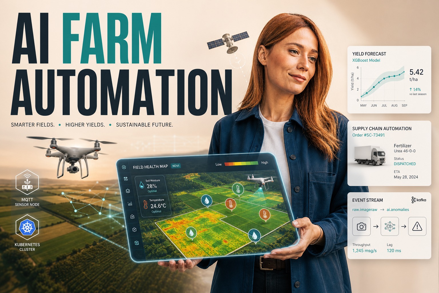 AI in Agriculture and AgTech: Crop Monitoring, Yield Prediction, and Supply Automation