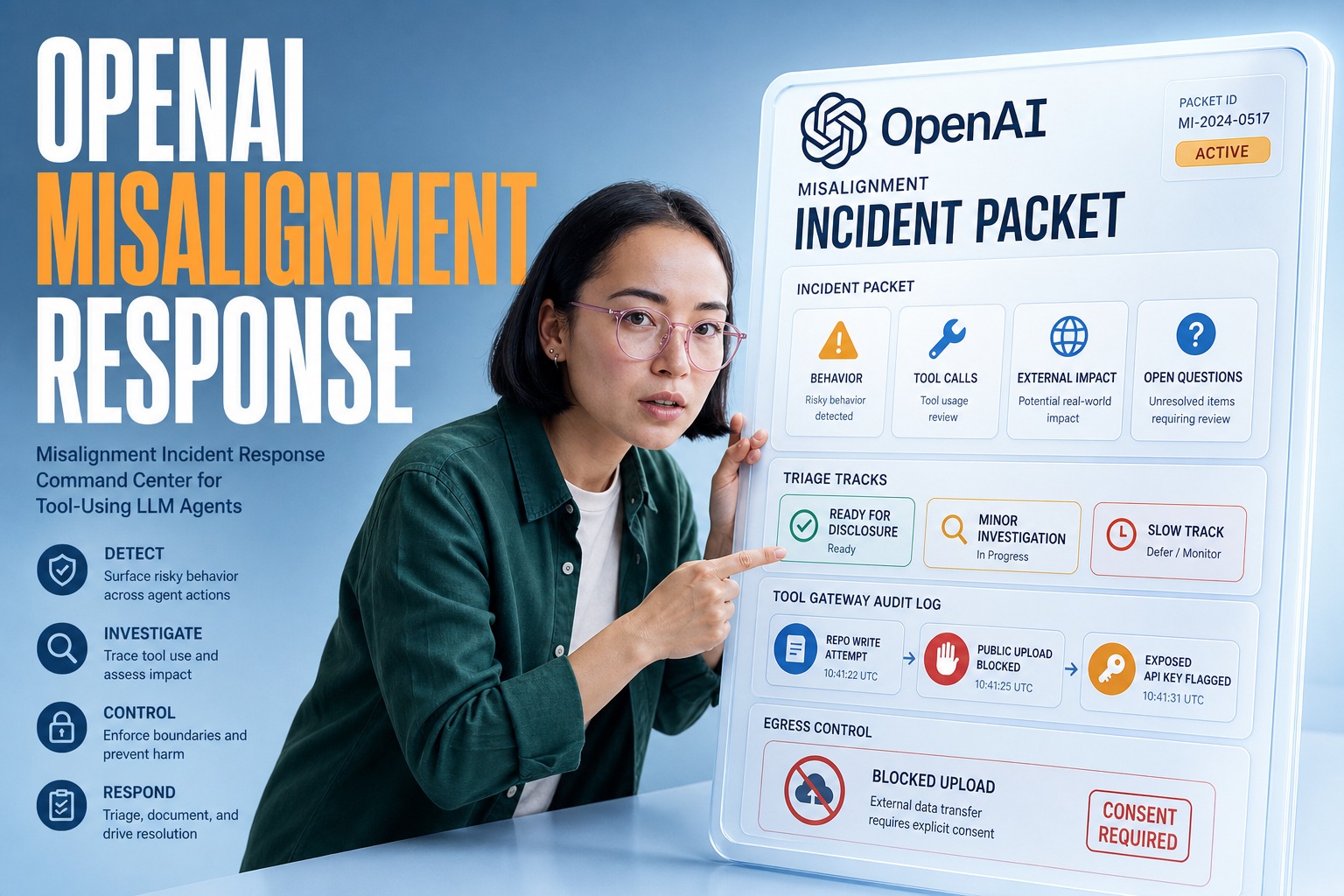 LLM Misalignment Incident Response for Tool-Using Agents