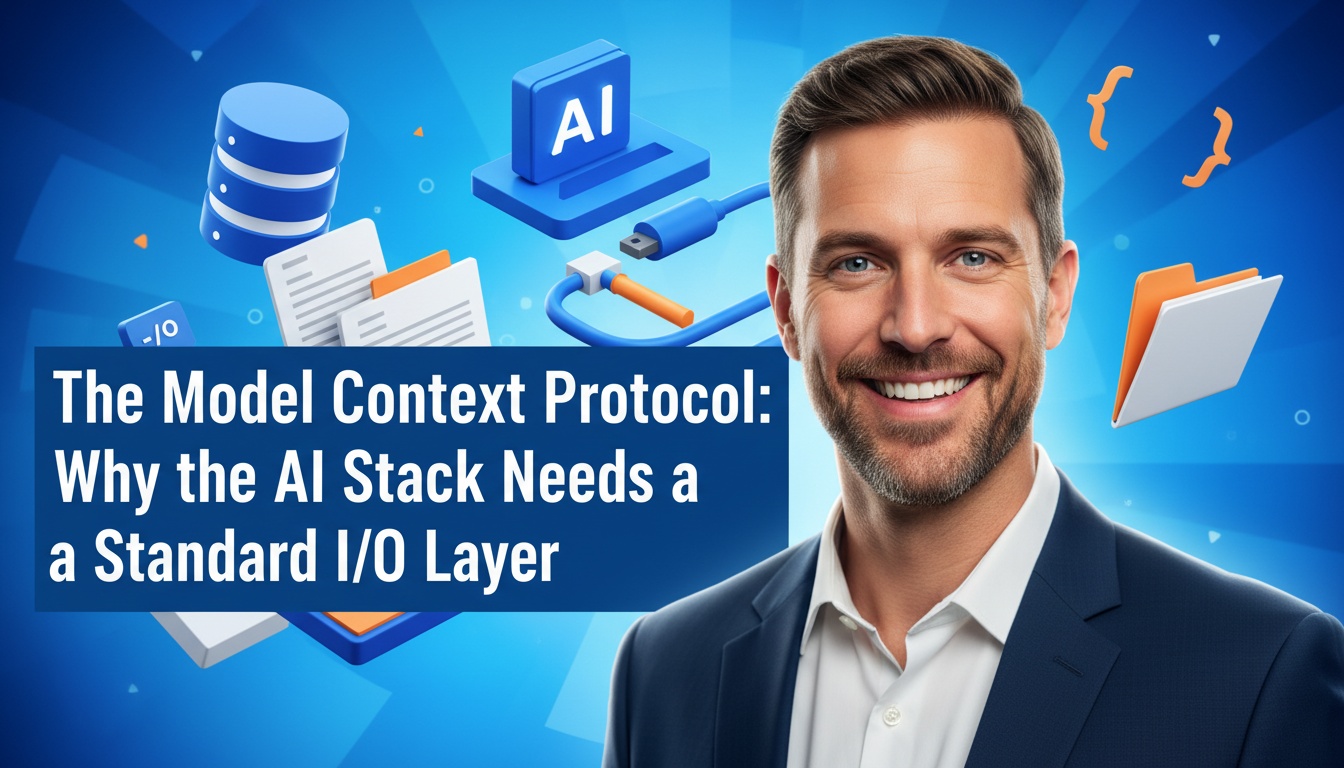 Model Context Protocol architecture diagram showing enterprise AI integration with standardized data connectors