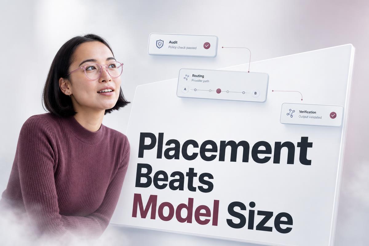 Placement-Aware Inference illustration showing edge and cloud nodes with custom silicon