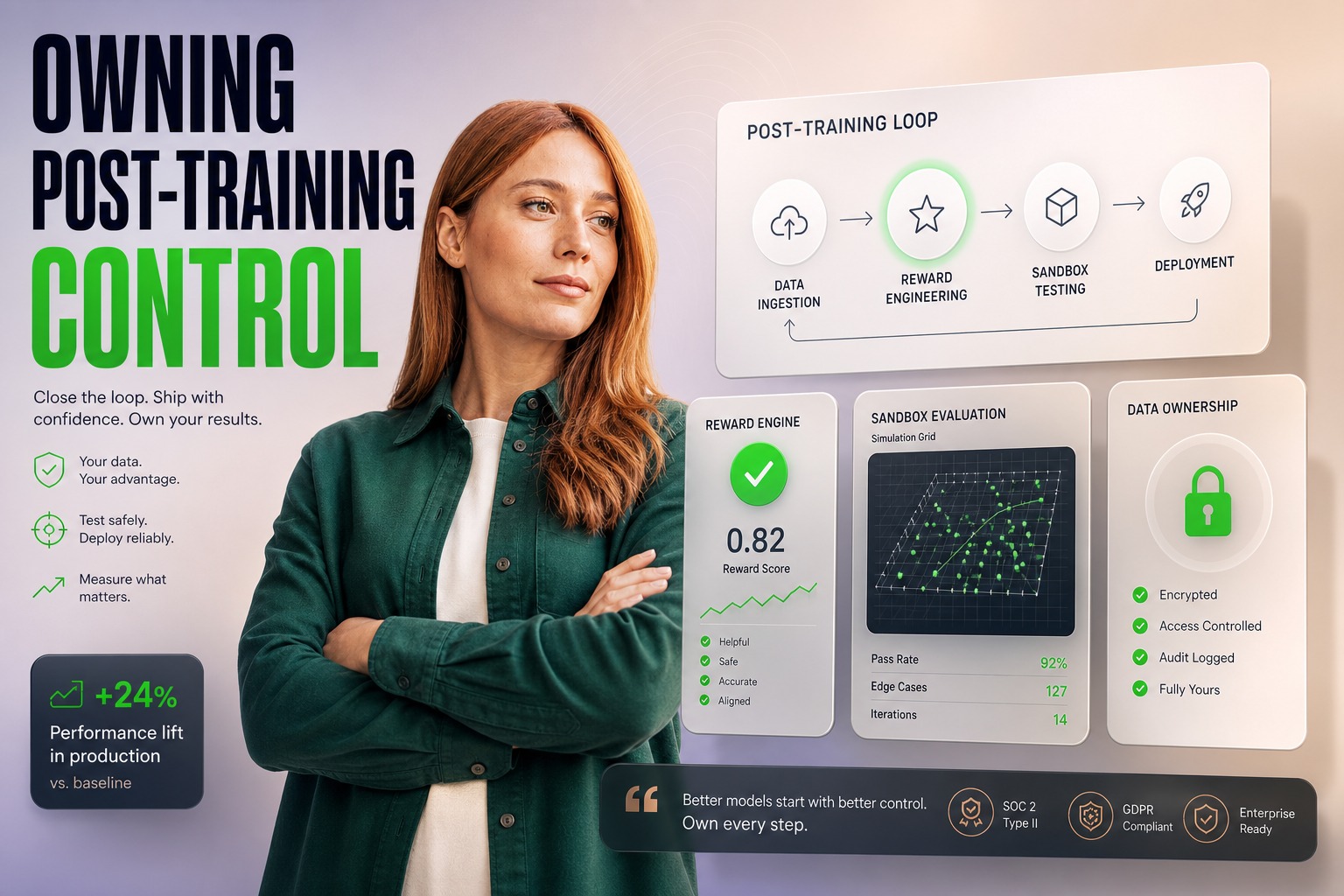 Enterprise AI agents post‑training loop