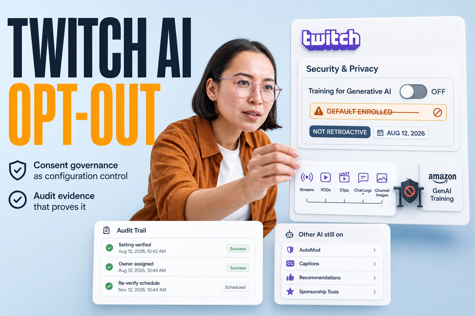 Twitch AI training opt-out: governance controls for brands