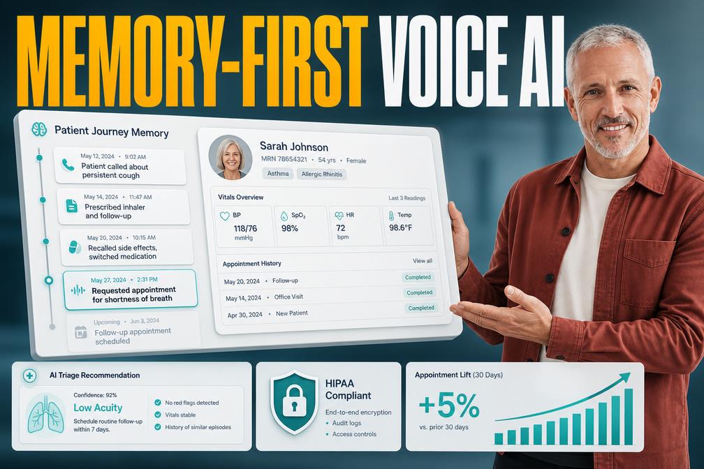 Voice AI memory‑first platform for healthcare