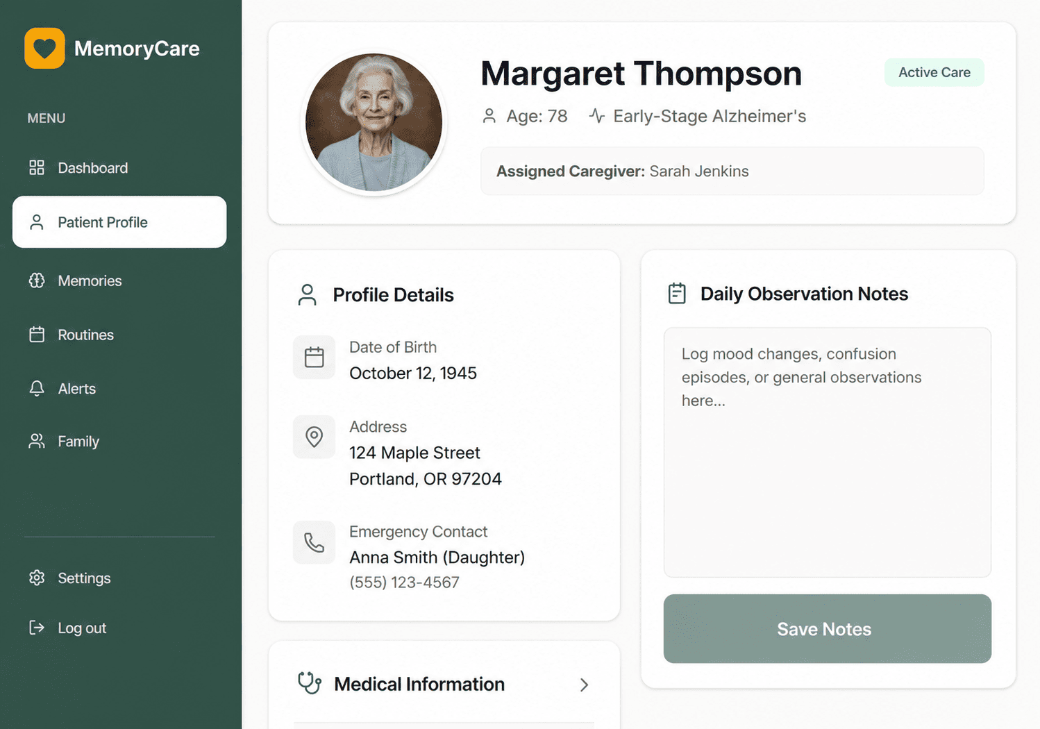 MemoryVoice — AI Voice Assistant for Memory Care