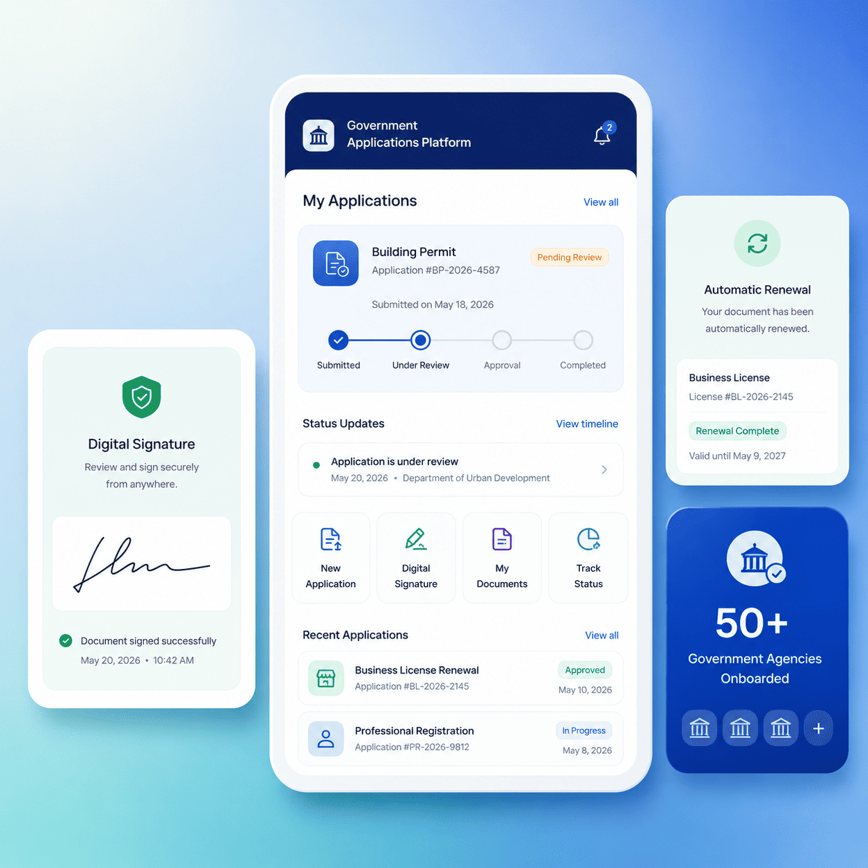 Government applications management platform