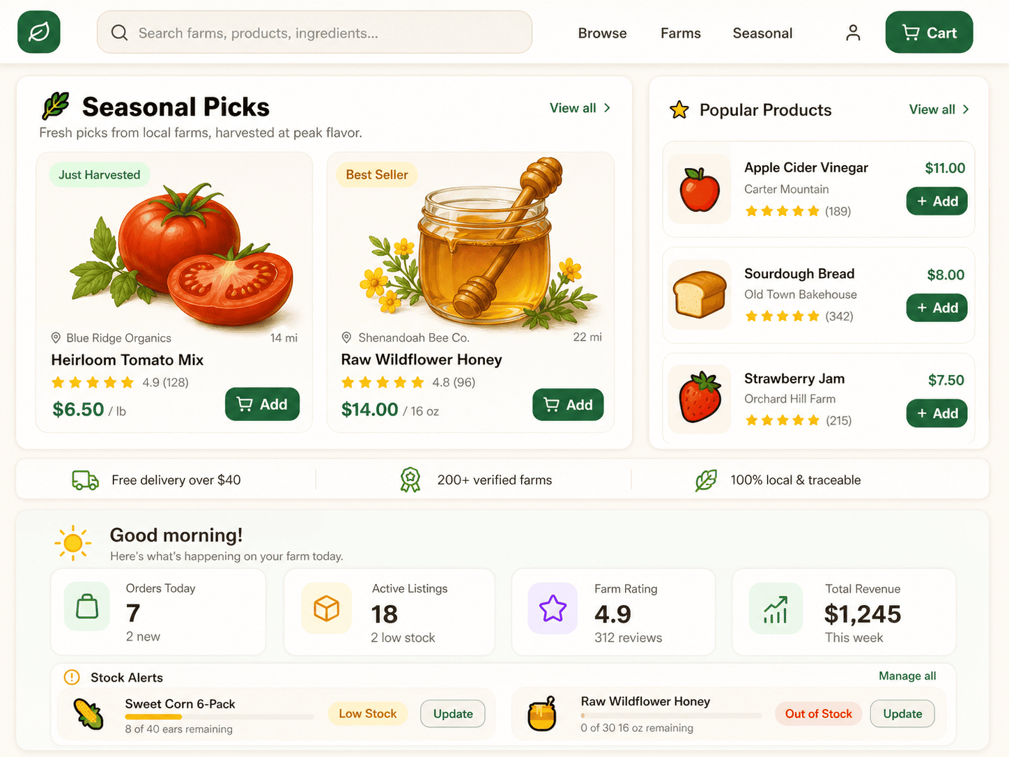Digital Marketplace for Virginia Farmers, Local Producers & Direct-to-Consumer Food Sales